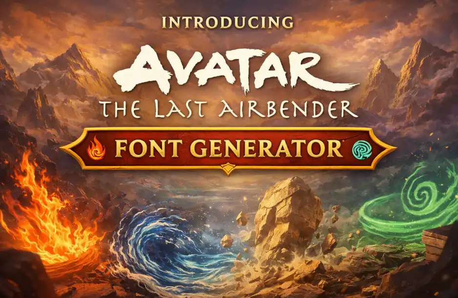 Avatar The Last Airbender Font Generator