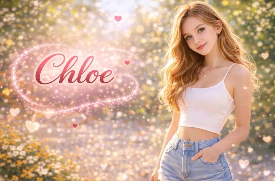 Chloe Girl Name in Calligraphy Font
