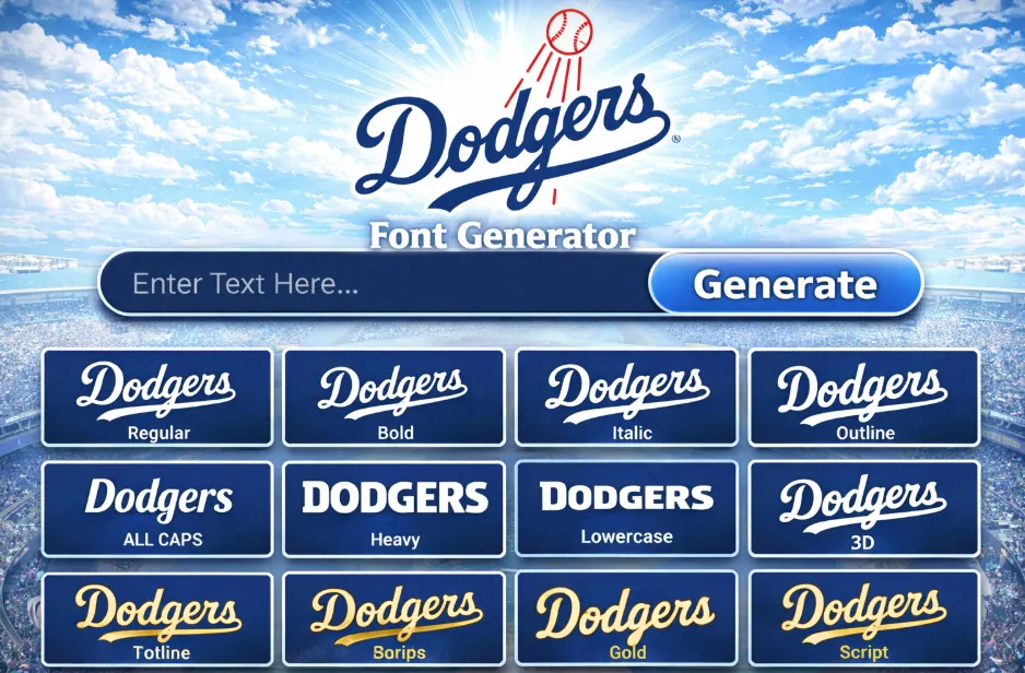 Dodgers Font Generator