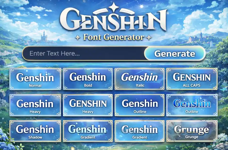 Genshin Font Generator