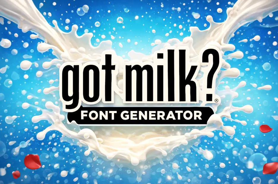 Got Milk Font Generator