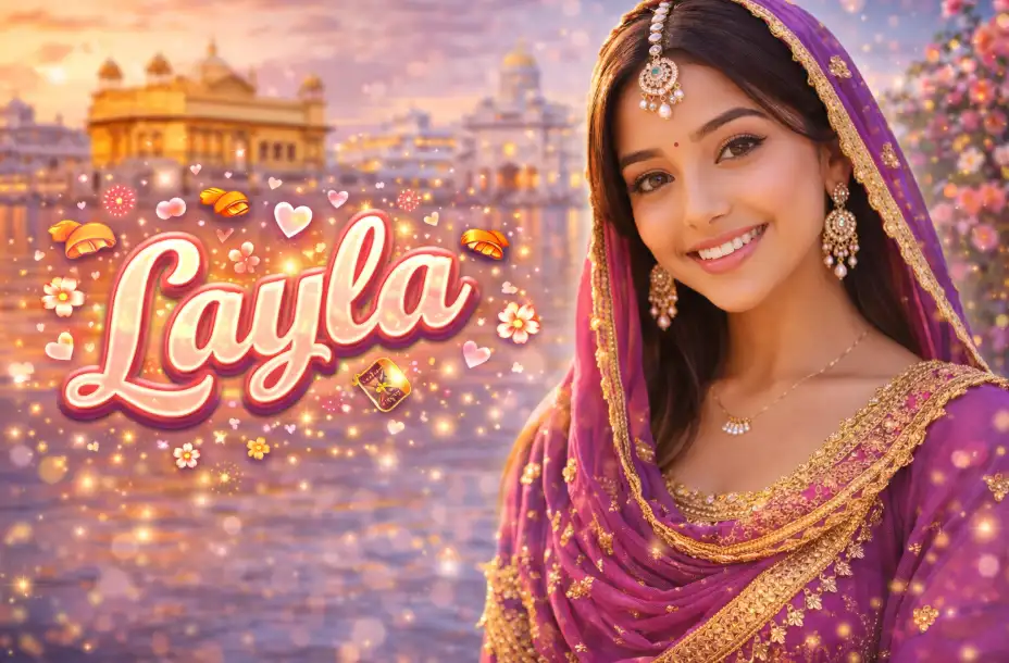 Layla Girl Name Fancy Font