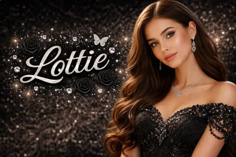 Lottie Girl Name Fancy Text