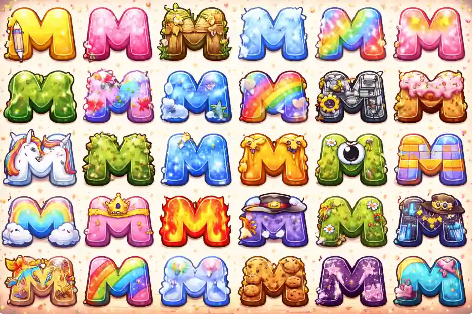 M in Different Fonts