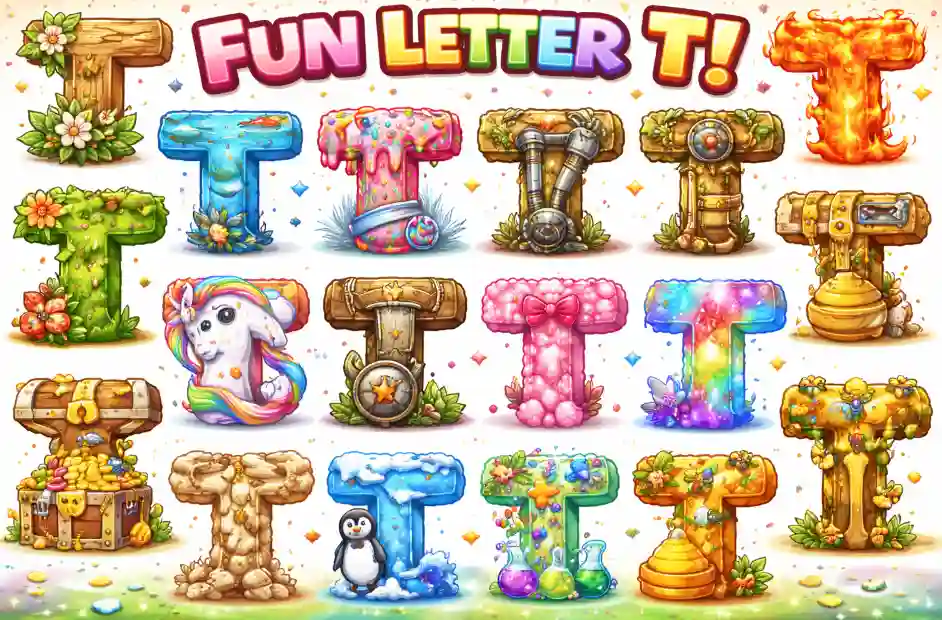 T in Different Fonts