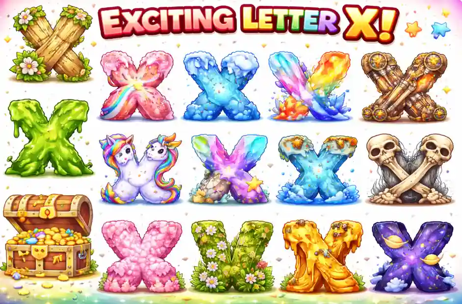 X in Different Fonts